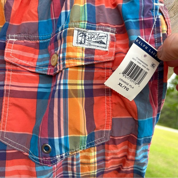 RALPH LAURN POLO Men’s size XL Plaid Swim Trunks NEW with TAGS !! - Picture 10 of 10